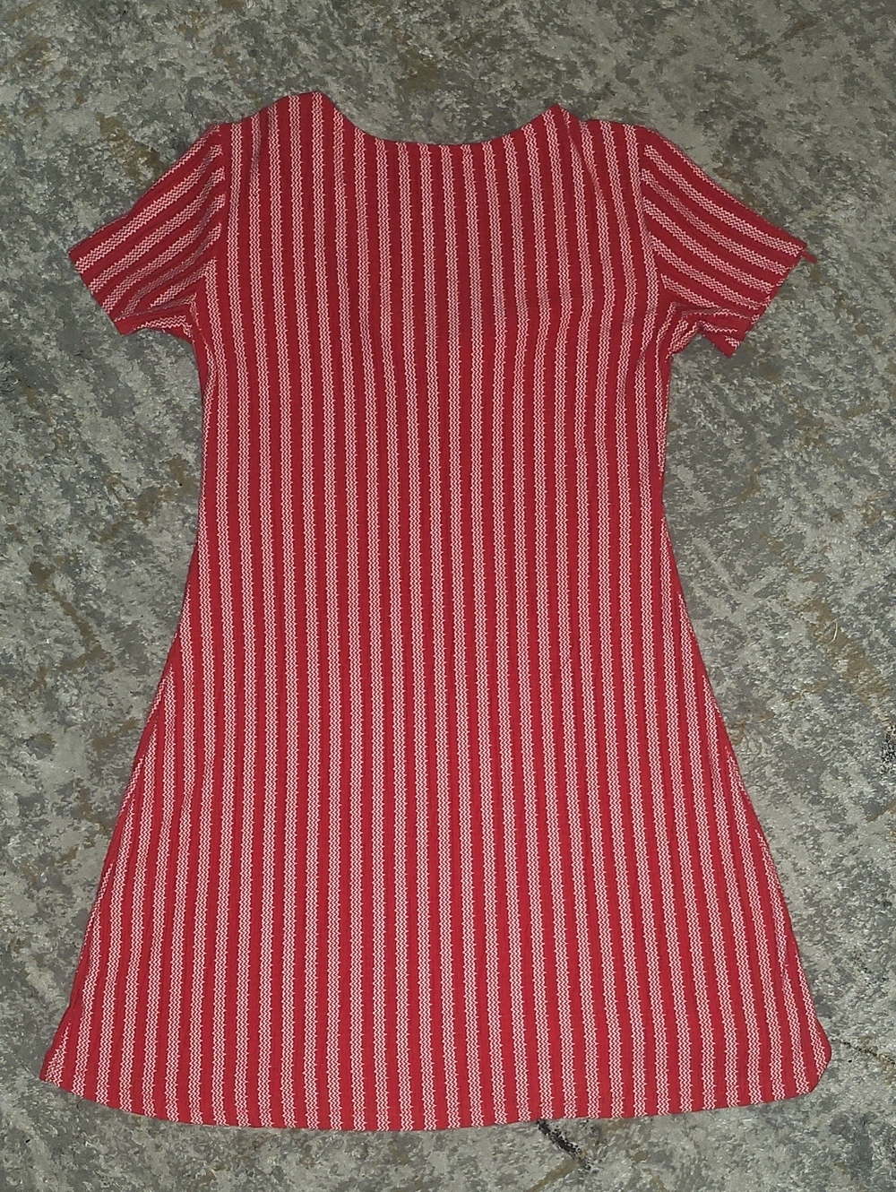 Zara Red and White Striped Tie-Front Short Dress Medium - Picture 6 of 6